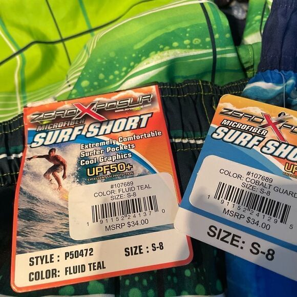 Zeroxposur Boys Swim Trunks Bathing Suit Size 8 New With Tag MSRP $34 2for $26 - Picture 3 of 3